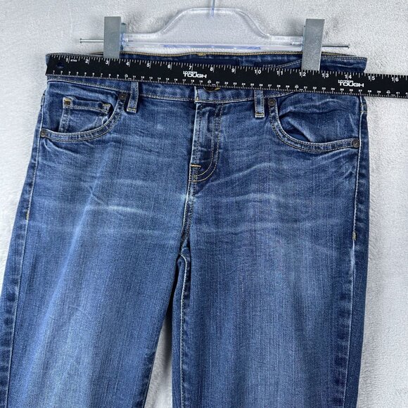 Guess 1981 Power Curvy Ankle Jeans Mid Rise Medium Wash Women's Blue Size 28 - Picture 6 of 10